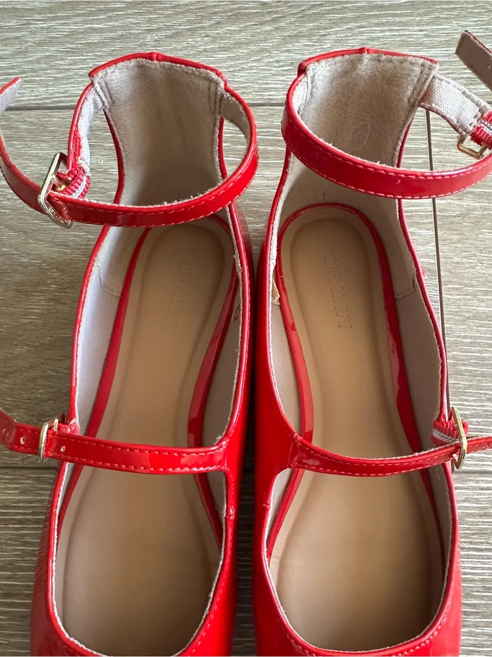 Old Navy Red Patent Mary Jane Ankle Strap Shoes - Picture 2 of 4